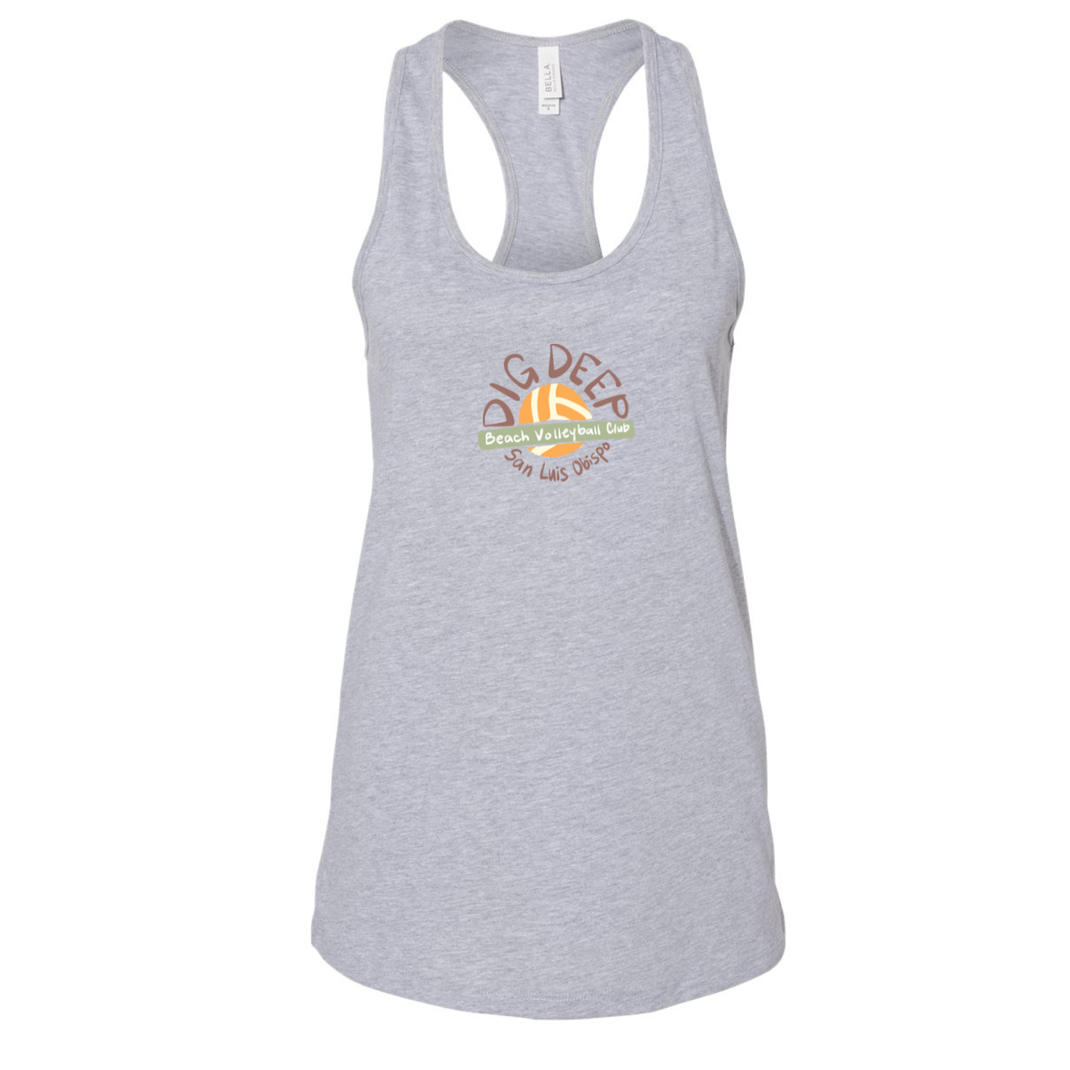 Dig Deep Volleyball Circle Logo T-Back Tank - Athletic Grey