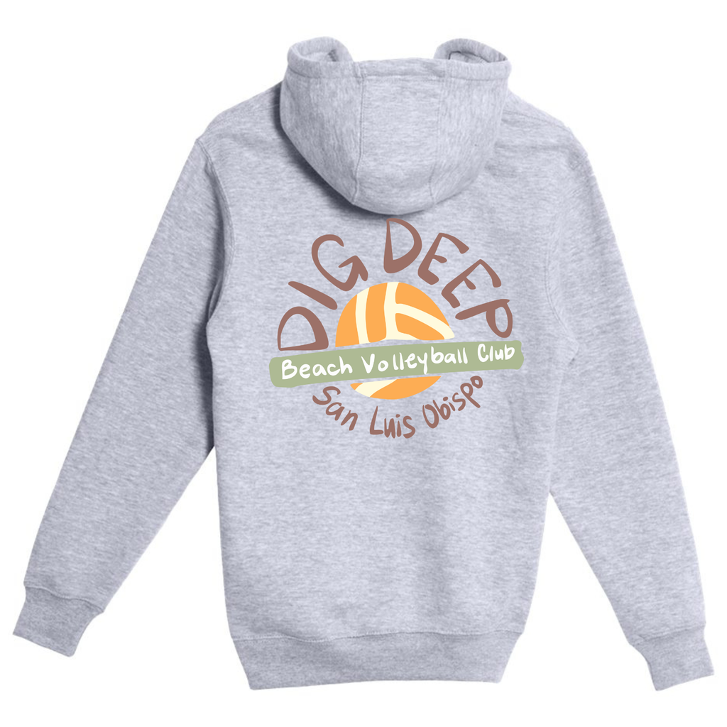 Dig Deep Circle Logo Hoodie - Heather Grey