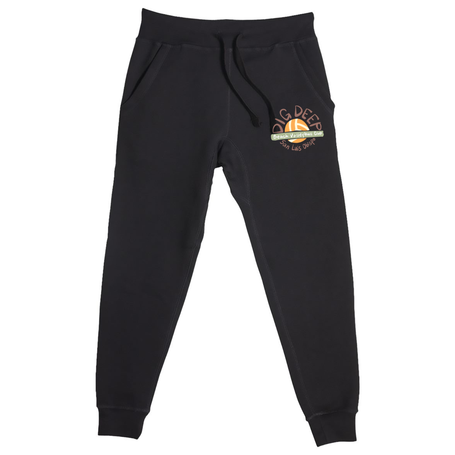 Dig Deep Circle Logo Unisex Jogger Pants - Black