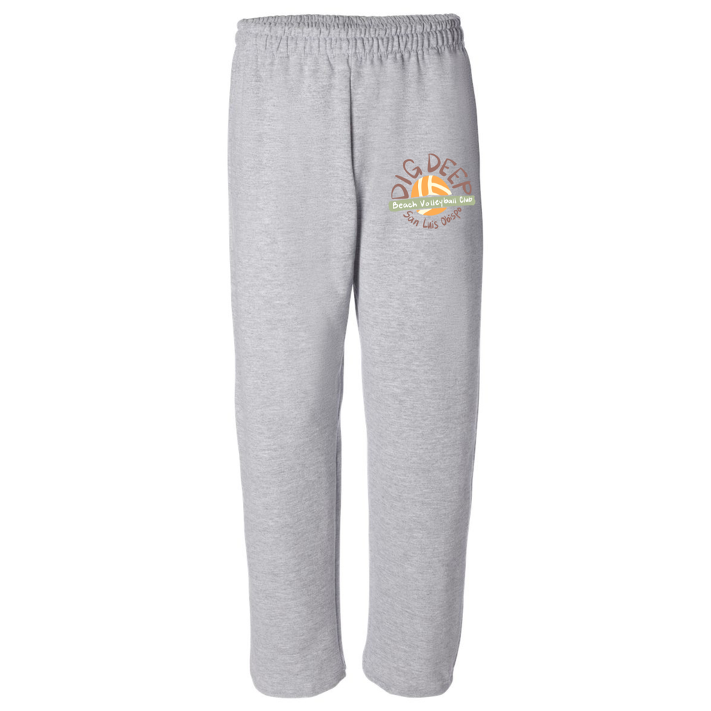 Dig Deep Circle Logo Unisex Open Bottom Sweatpants - Heather Grey