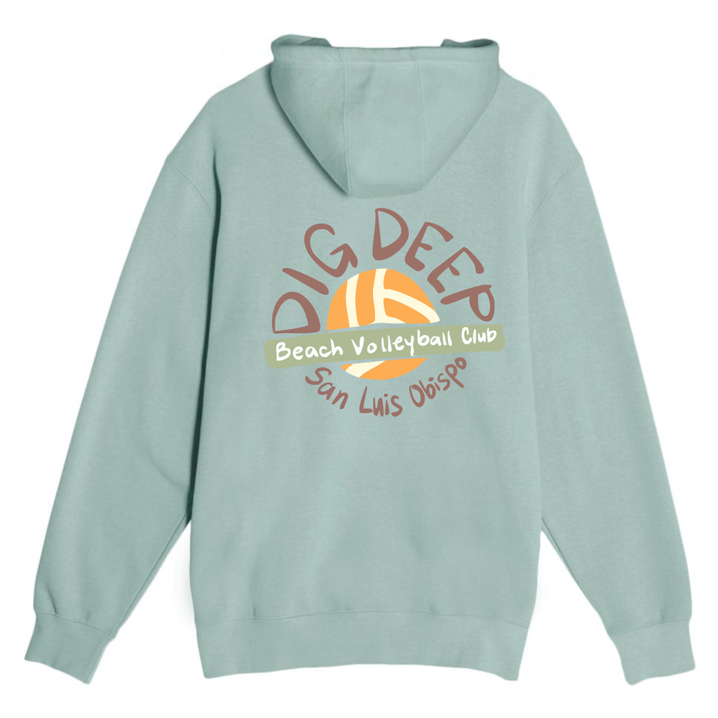 Dig Deep Circle Logo Hoodie - Seafoam