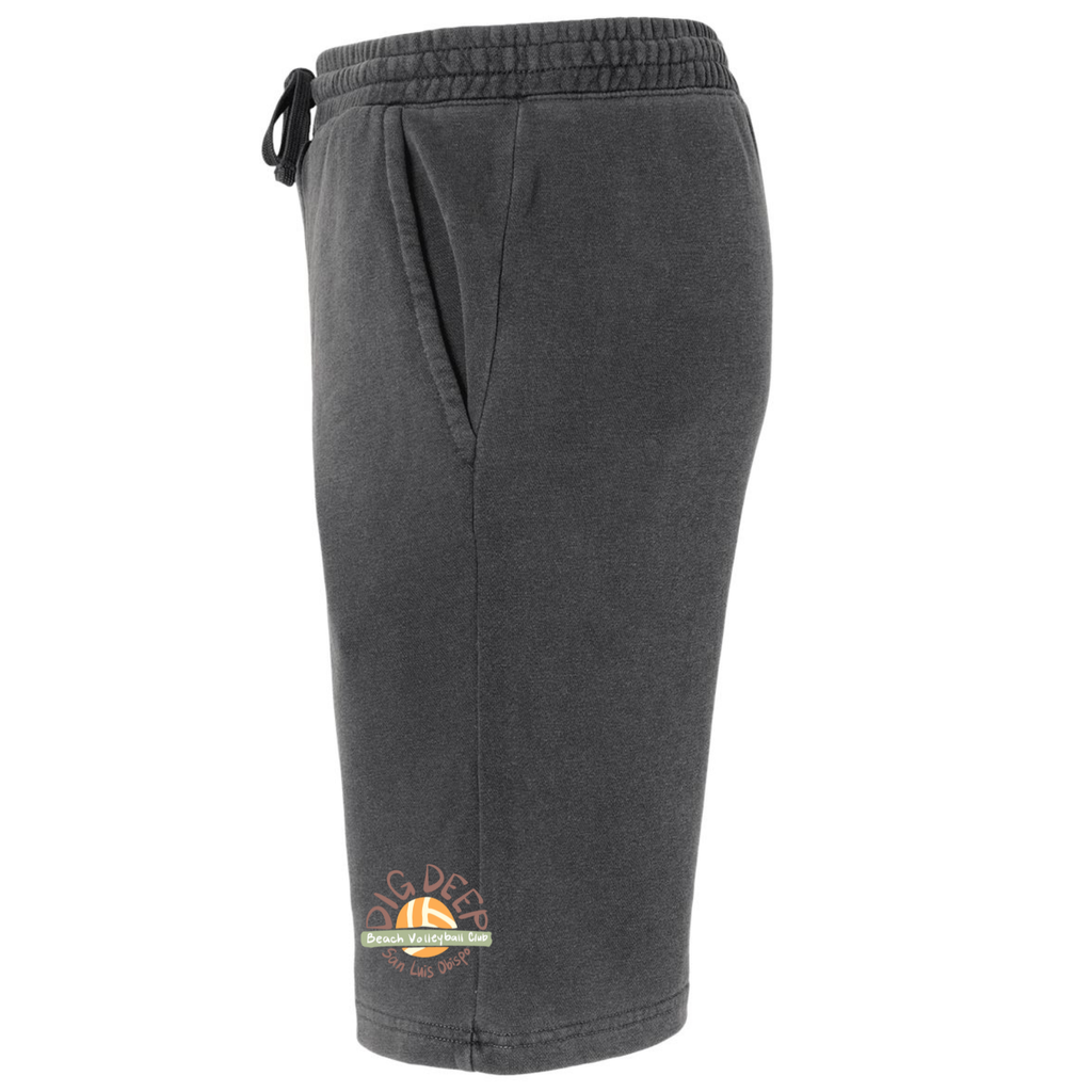 Dig Deep Unisex Pigment-Dyed Fleece Shorts - Pigment Black
