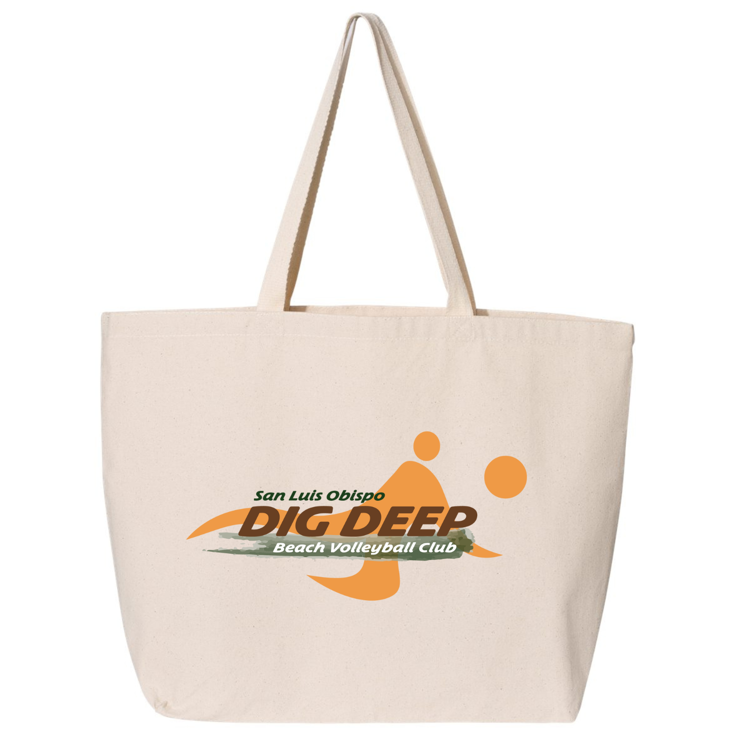 Dig Deep  Beach Volleyball Logo Tote Bag