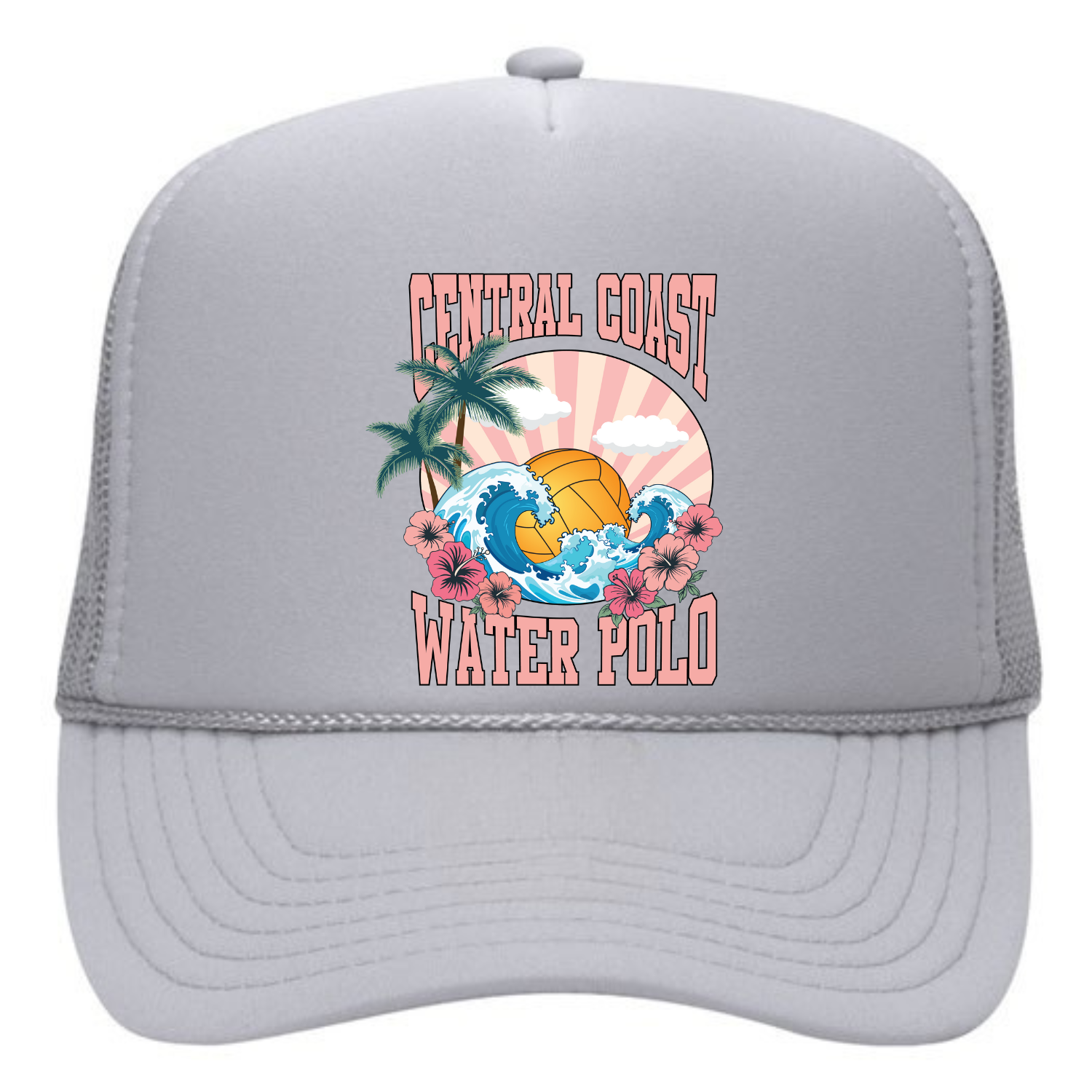 CCWP Hibiscus Logo Foam Trucker  - Silver Grey