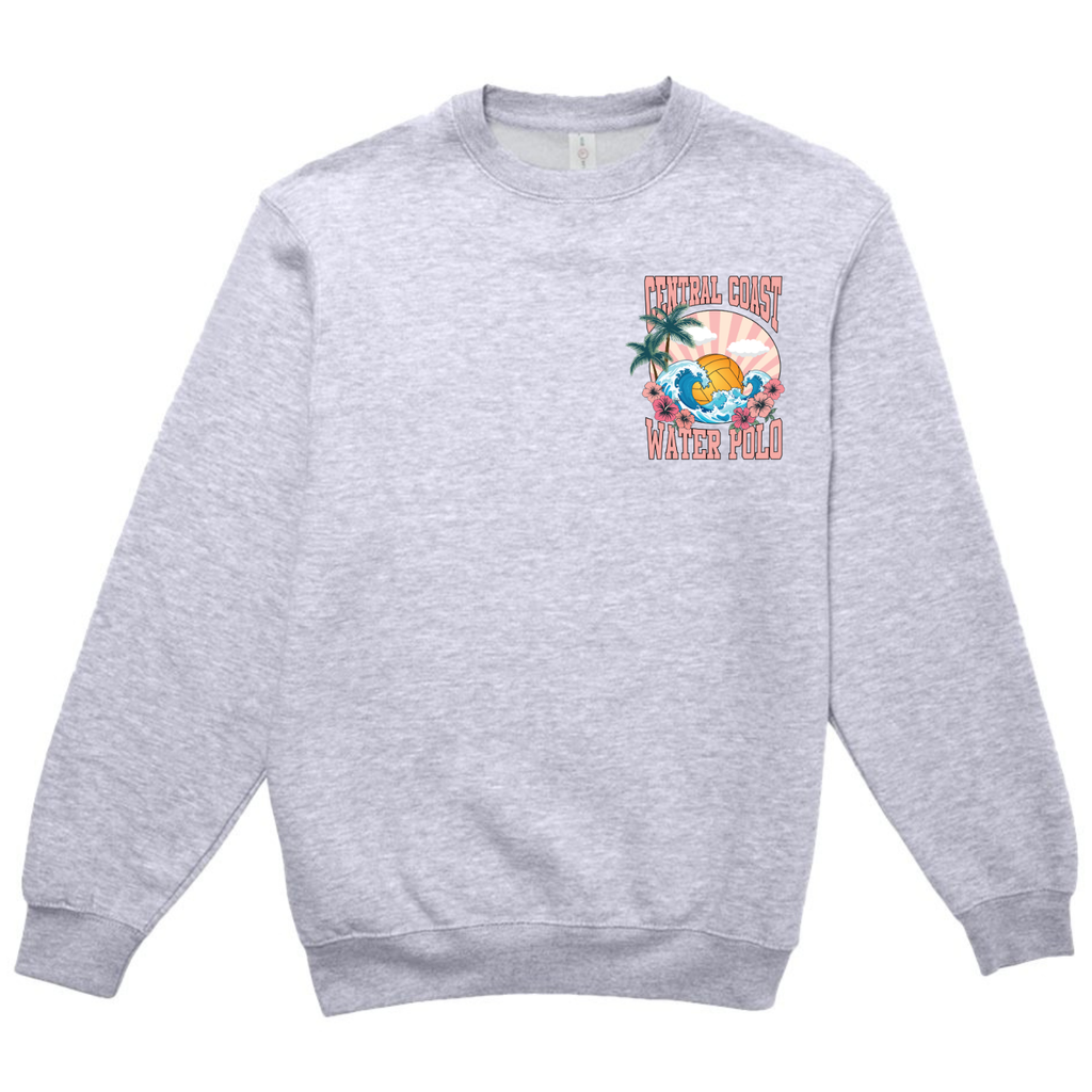 CCWP HIbiscus Design Crewneck - Heather Grey