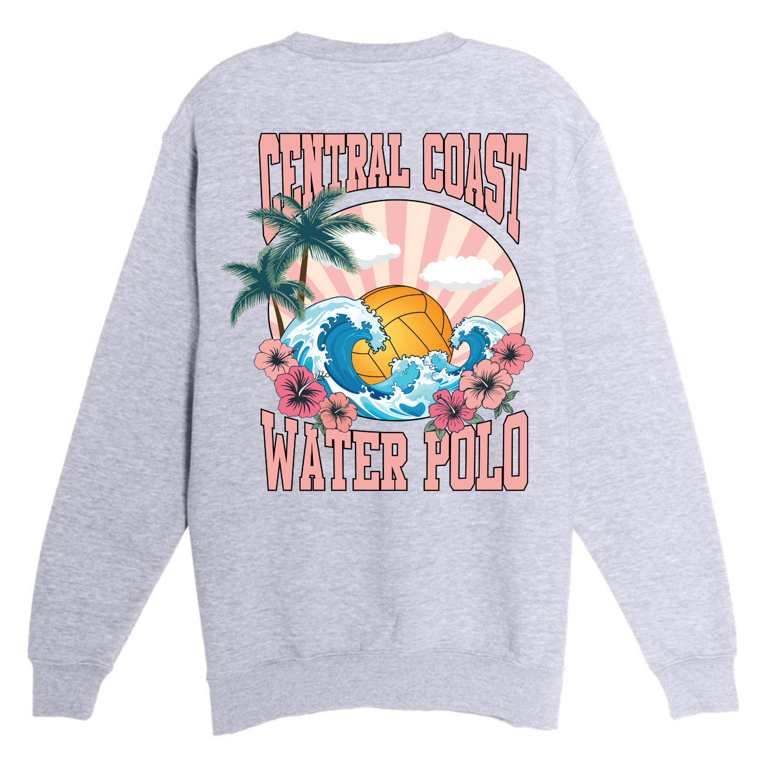 CCWP HIbiscus Design Crewneck - Heather Grey