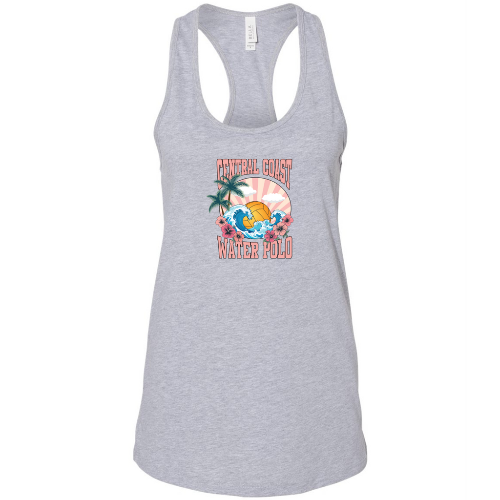 Women's CCWP Hibiscus Logo T-Back Tank - Athletic Heather